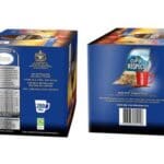 Two boxes of Nescafe Original Instant Decaffeinated Coffee 200x1.8g, displaying the front with the logo and a cup, and the back with nutritional information.