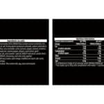 Text displays on twin black backgrounds; left side lists Pot Noodle Bombay Bad Boy 12x90g ingredients, right side shows nutrition information.