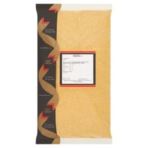 Package of Chef William Polenta 'C' 3kg on a white background, featuring a distinctive black and red label.