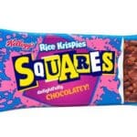 Packaging of Kellogg's Squares Delightfully Chocolatey Cereal Bars 30x36g, displayed in a vibrant blue wrapper.