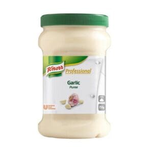 Jar of Knorr Professional Garlic Puree 750g on a white background.