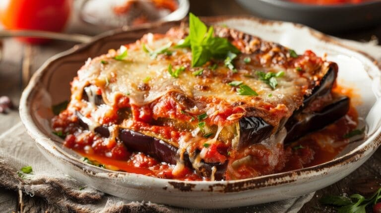 Aubergine and Tomato Lasagna