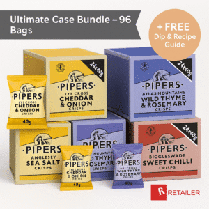 Pipers Crisps Ultimate Case Bundle – Mixed Flavours (24 x 40g Bags per Case)