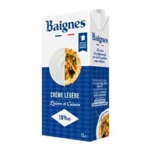 Baignes UHT Dairy Half Fat Cream 18% 1x1ltr