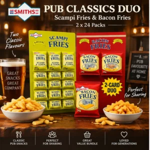 Smiths Pub Classics Duo – Scampi Fries & Bacon Fries Pub Cards (2 x 24 Packs)