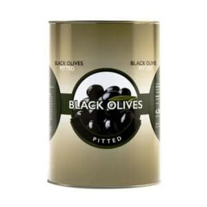 Caterers Pride Whole Black Pitted Olives 4.25kg
