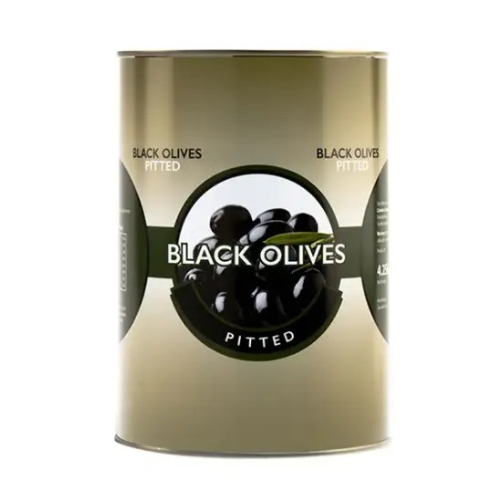 Caterers Pride Whole Black Pitted Olives 4.25kg