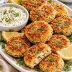 Smoked mackerel fishcakes with dill yoghurt sauce – recipe and image by Nicol Retailer Limited.