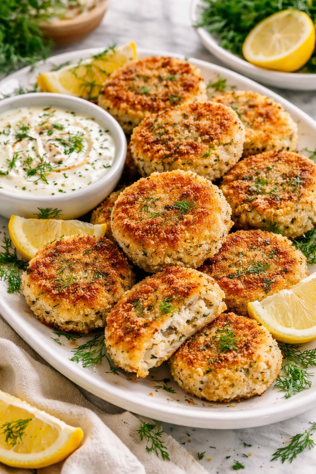Smoked mackerel fishcakes with dill yoghurt sauce – recipe and image by Nicol Retailer Limited.