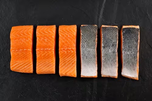 Portico Premium Scottish Salmon Fillet Supremes, Skin On & Boneless – 10 x 170-200g (Frozen)