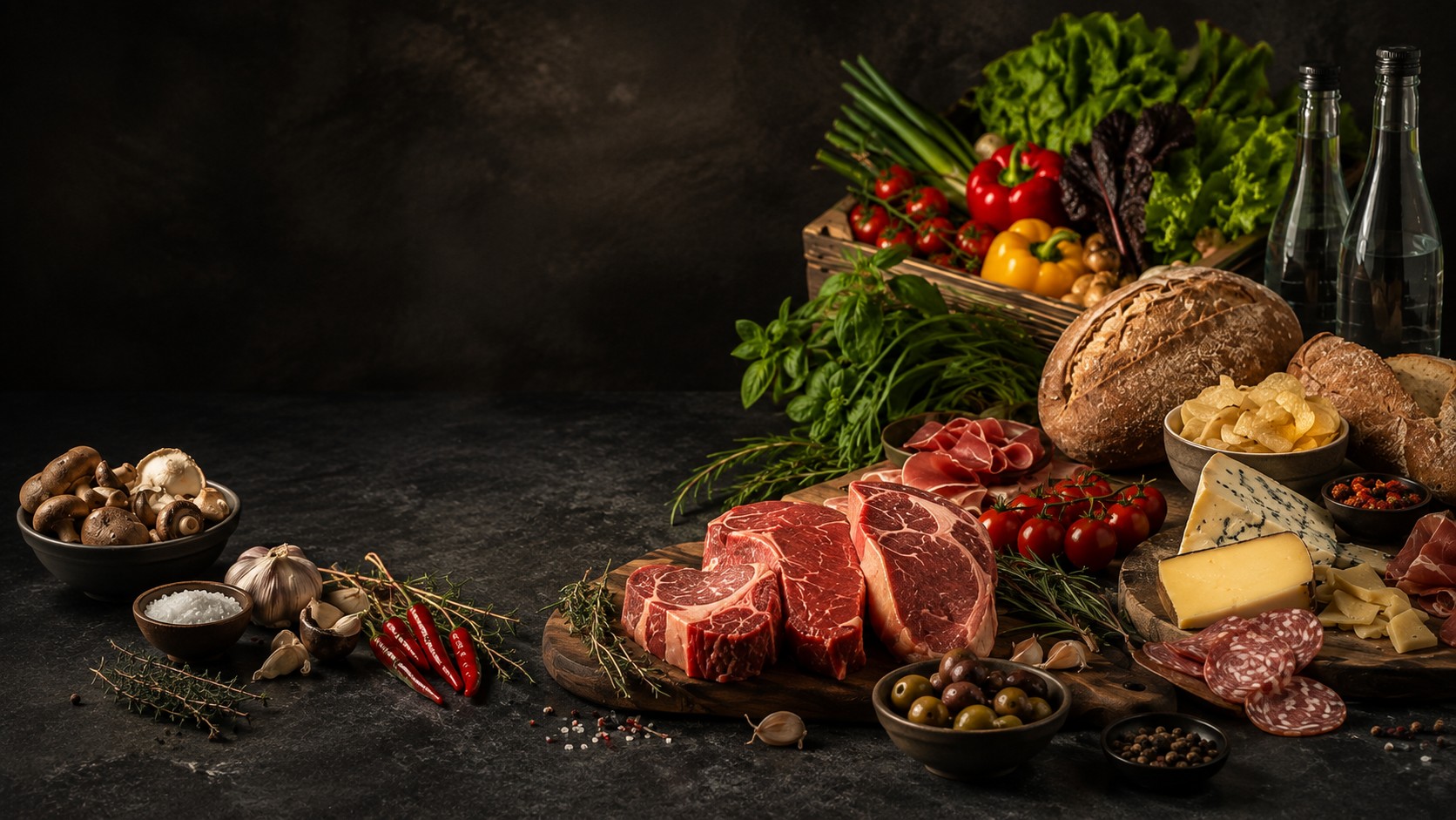 Speciality cheese and delicatessen food