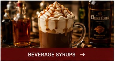 Christmas beverage syrups for festive drinks, desserts and coffees