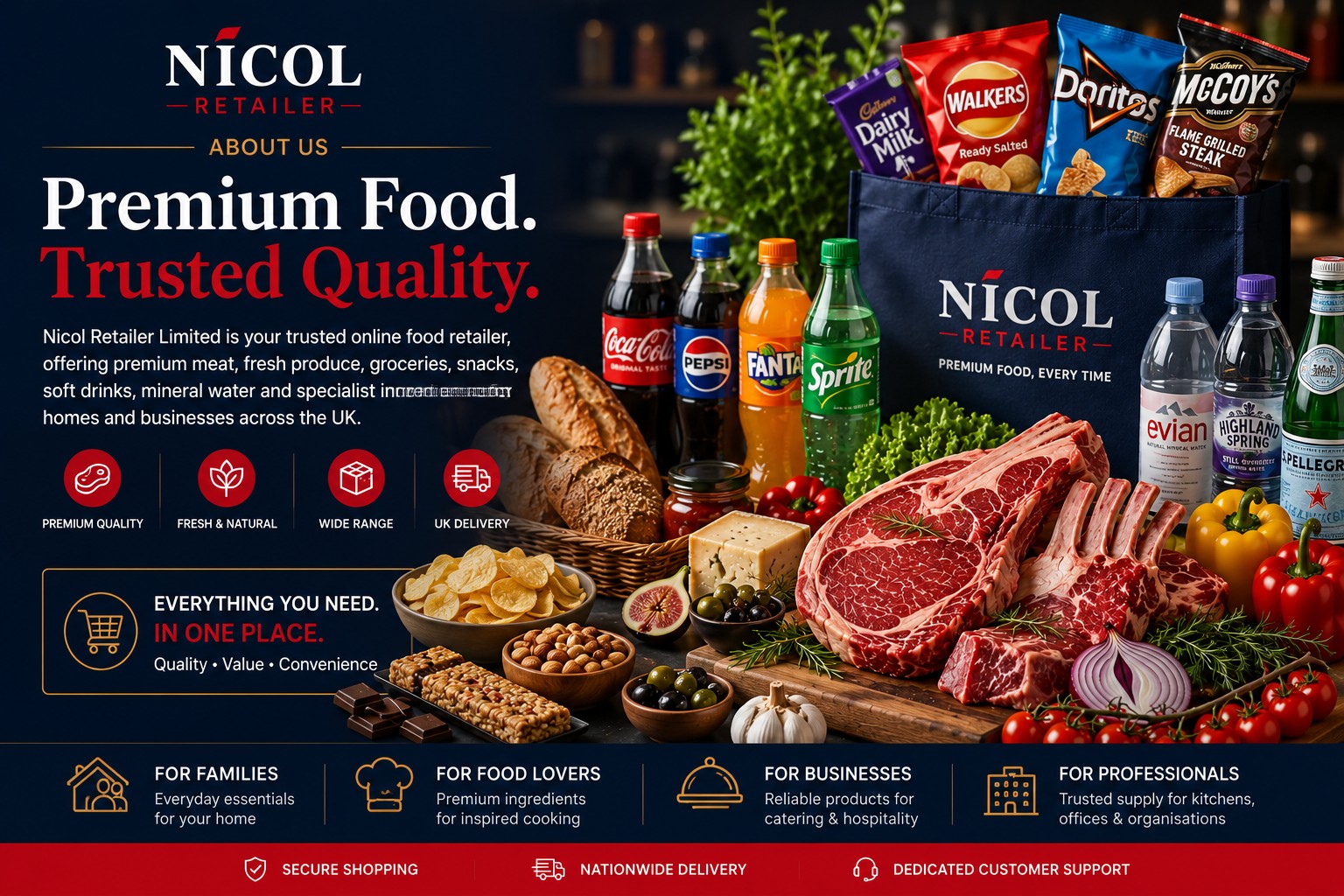 Premium food products available from Nicol Retailer Limited
