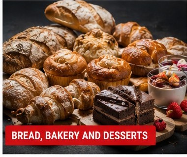Bread bakery patisserie and dessert products for restaurants and catering