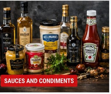 Professional sauces condiments dressings oils and seasonings for restaurants