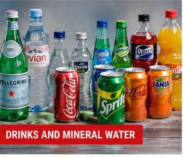 Soft drinks mineral water juices and beverages for restaurants and hospitality