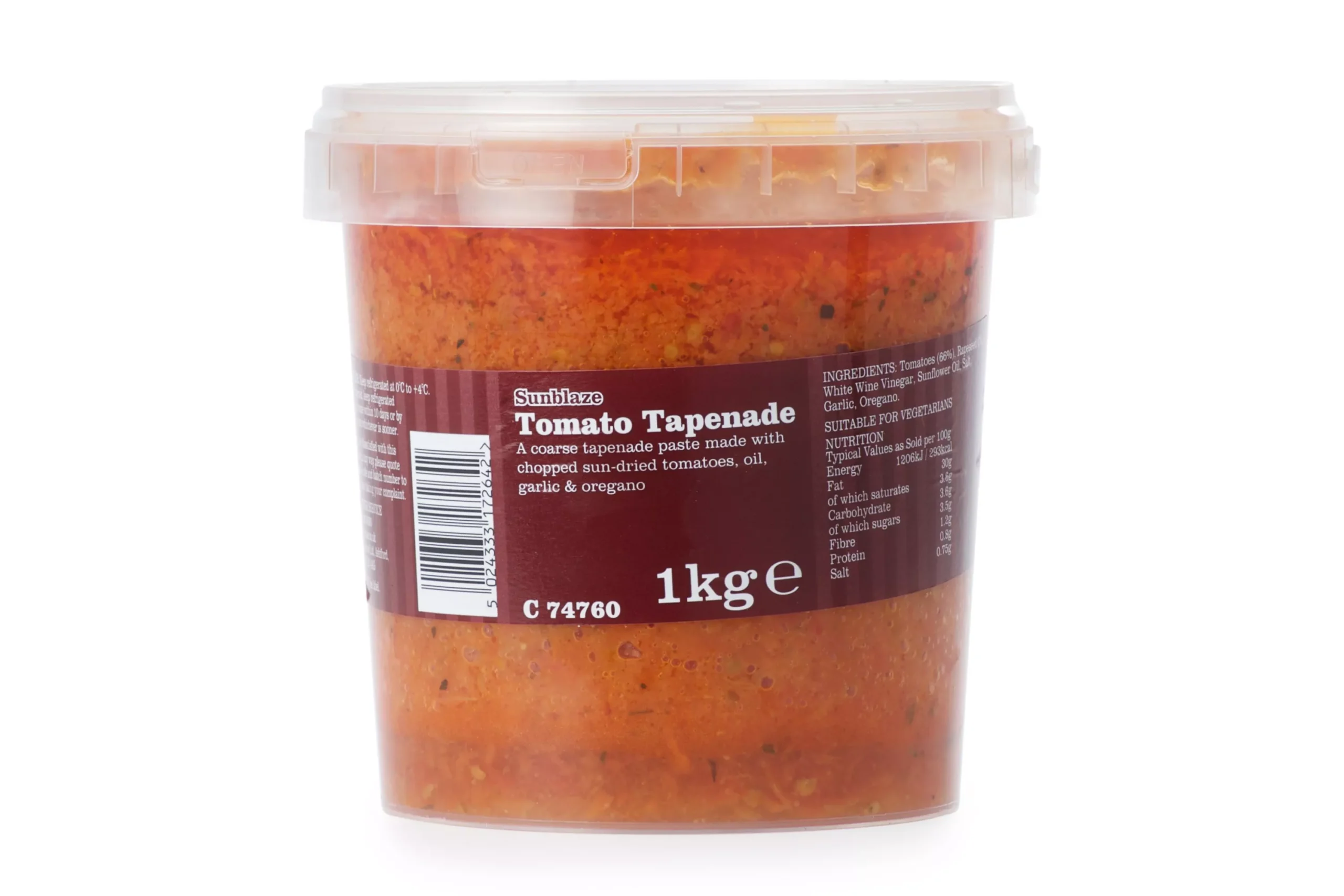 Sunblaze Tomato Tapenade 1kg – Sun-Dried Tomato, Garlic & Oregano
